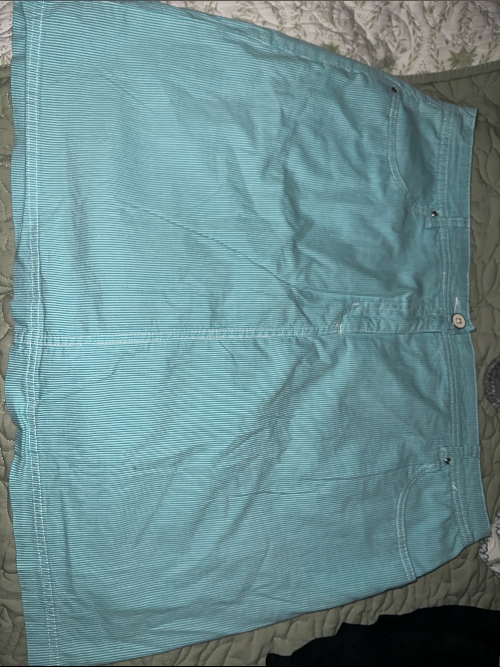 Light Blue Cotton Mini Skort - Casual Everyday Style